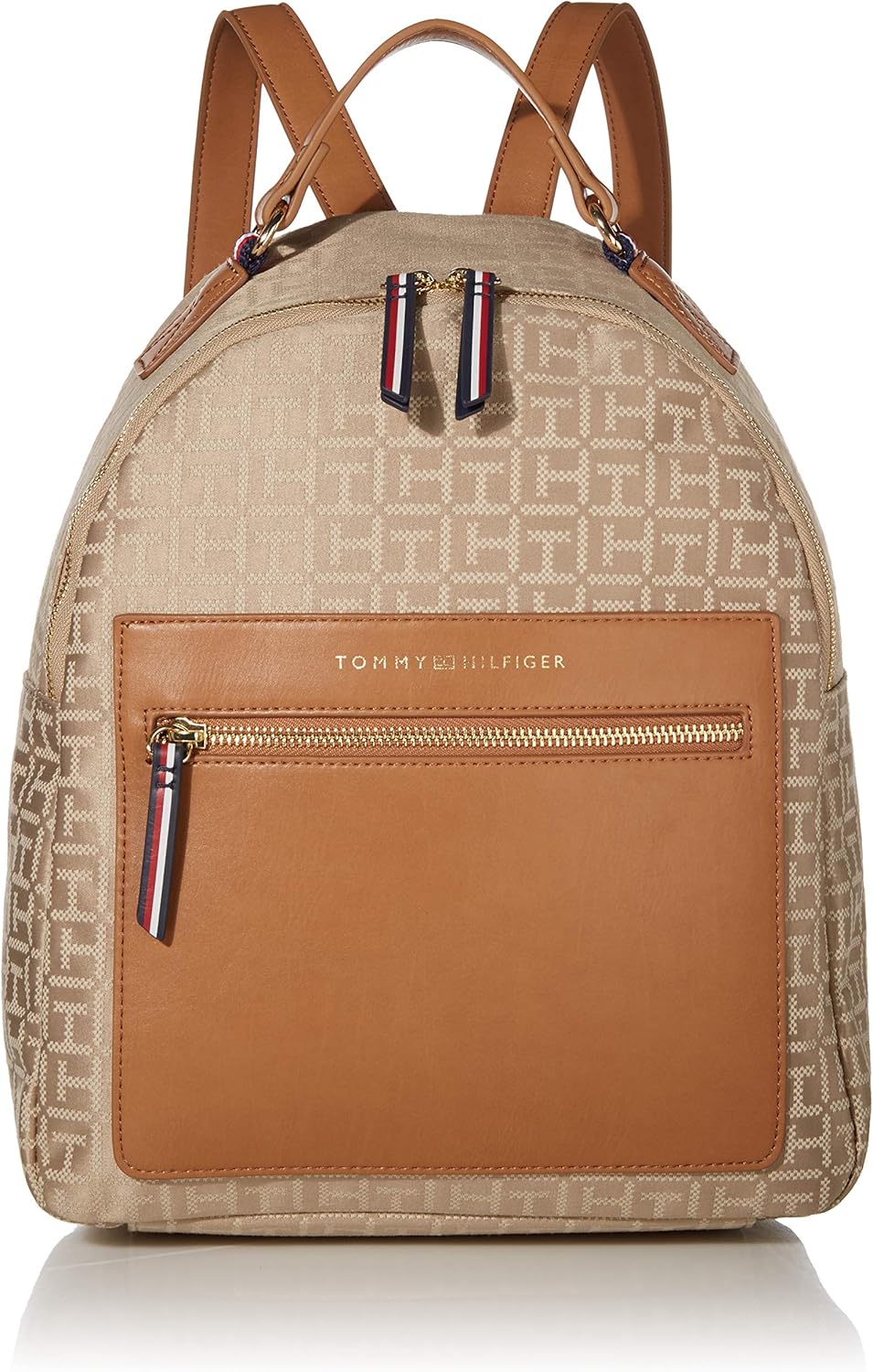 Tommy Hilfiger Damen LEABackpackJACQUAR Rucksack, Khaki Tonal