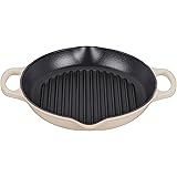Le Creuset Enameled Cast Iron Signature Deep Round Grill, 9.75", Meringue