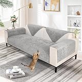SHANNA Soft Chenille Sofa Cover 1/2/3/4 Seater Grey 70x150cm