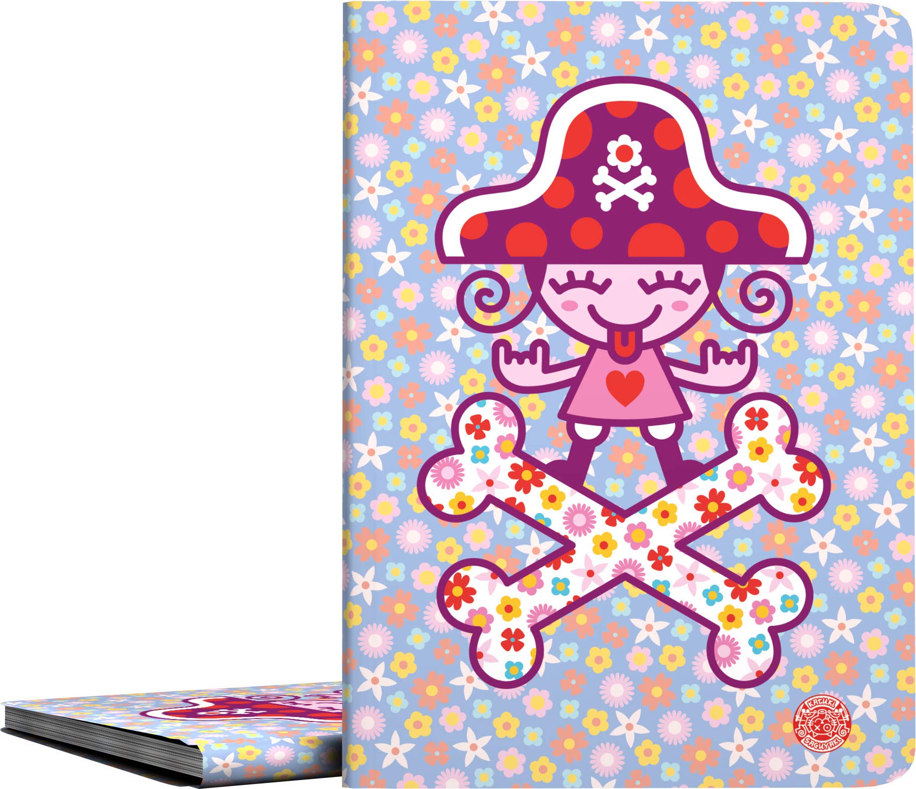 Grafoplás 1332150 Katuki Saguyaki Collection, 30 Sheets, Opaque Polypropylene Covers, Pirates Heart, A4