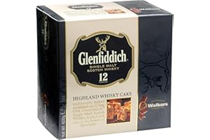 Walker��s Highland Whiskey Fruit Cake, 400g. Fruit Cake Infused with Glenfiddich Single-Malt Scotch Whisky - Luxury Holiday Tr