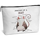 heiyihe Rat Lover Gift Anatomy Of A Rat Makeup Bag Mouse Makeup Bag Birthday Christmas Graduation Gifts for Animal Lovers Friends Mom Woman Girl Daughter Travel Bag-A09