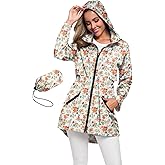 Avoogue Women's Long Raincoat with Hood Outdoor Lightweight Windbreaker Rain Jacket Waterproof