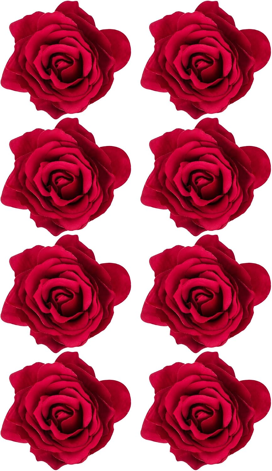 Outus 8 Pcs Rose Hair Pins Medium Red, 1 count (Pack of 8)