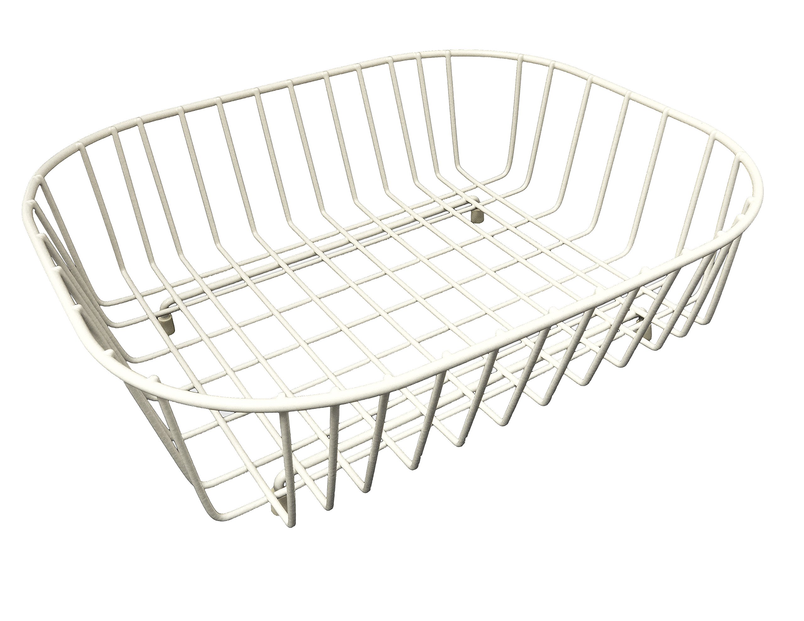 Delfinware 2947 CRM Oval Sink Basket, Metal, Cream, 38 x 33 x 12.5 cm