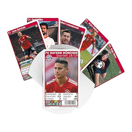 FC Bayern München Quartett Team FCB + gratis Aufkleber Forever München - Spielkarten/Kartenspiel / Karten/Deck / cubierta/pon