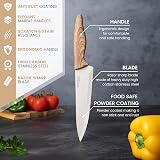 nuovva 5pc Cream Granite Kitchen Knife Set – Stainless Steel Non Stick Blades view 3