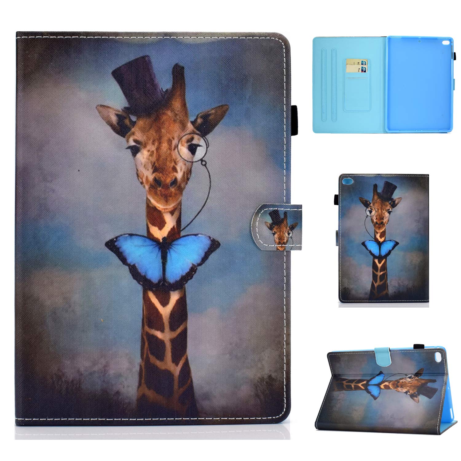 Bspring iPad 9.7 inch Case 2018 iPad 6th Generation Case 2017 iPad 5th Generation Case PU Leather Stand Protection Smart Auto Sleep/Wake Cover for Pad Air 2 / iPad Air 1,Giraffe — image 1