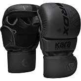 RDX MMA Gloves Sparring Grappling, Hybrid Open Palm Martial Arts Mitts Men Women, Maya Hide Leather Wrist Support, Cage Fighting Combat Sports Boxing Glove Training, Muay Thai, Punching Bag Kickboxing