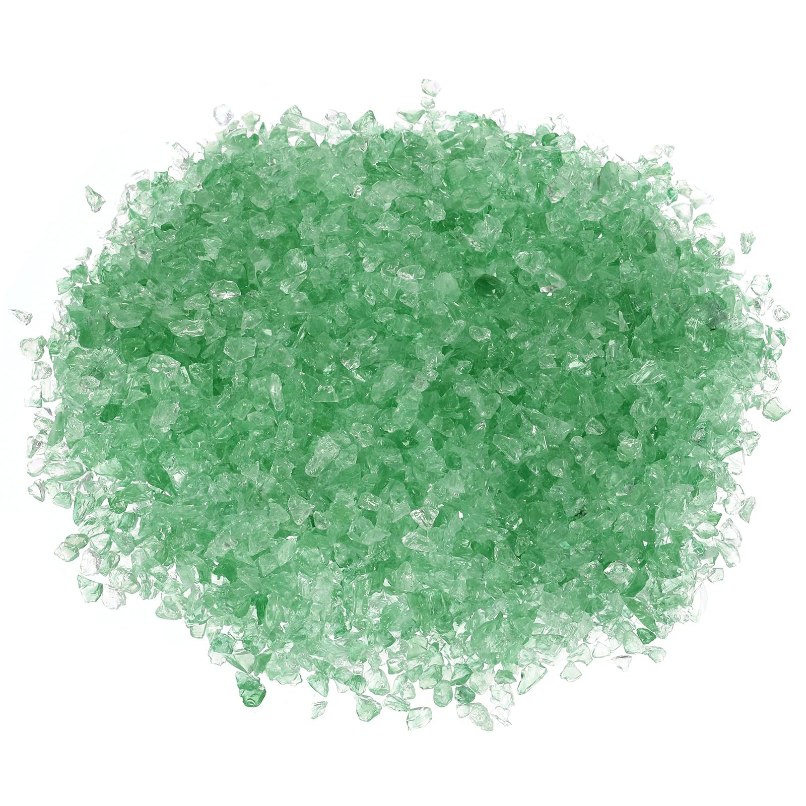 PATIKIL Decorative Glass Gravel 450g/1lb 3-6mm, Irregular Glitters Stone Beads Chips Broken Crushed Fire Glass for Craft Vase Filler Fish Tank Aquarium, Dark Green