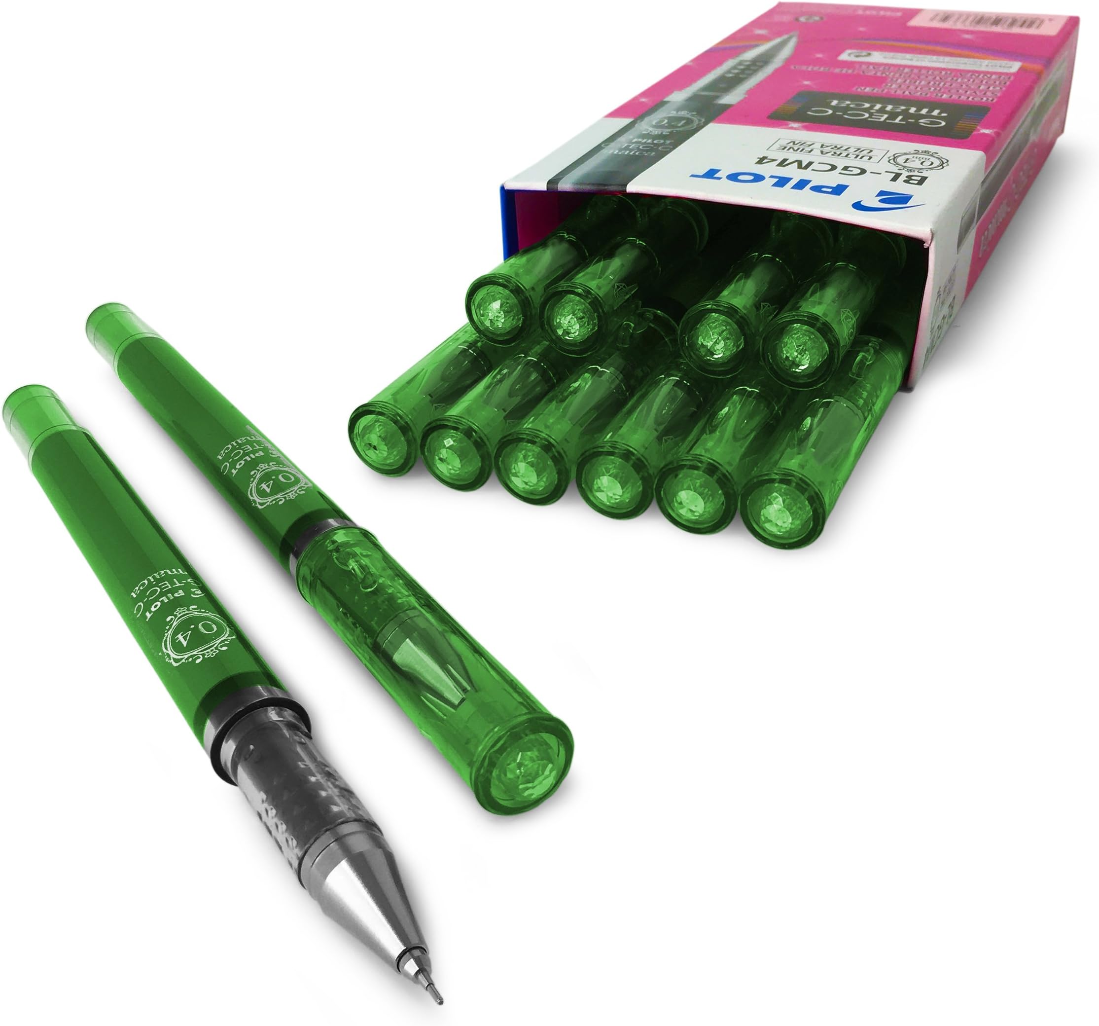 Pilot Maica - G-TEC-C Ultra Fine 0.4mm Rollerball Pen - Green Ink - Box of 12
