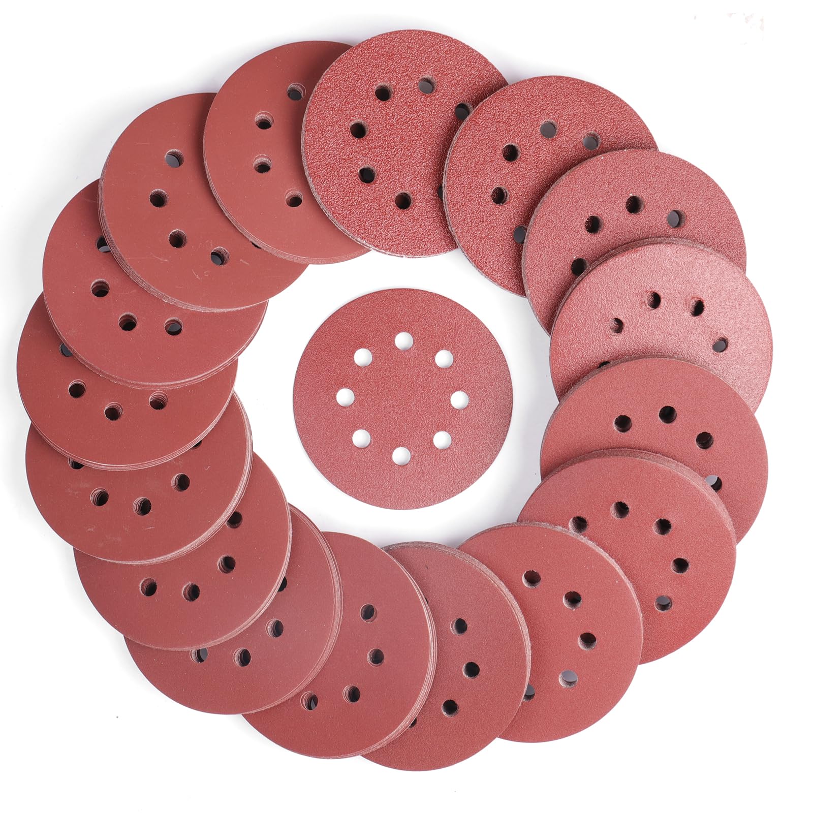 Sruhrak 165 Pcs Sanding Discs, 125mm Sanding Pads Set Hook and Loop 60/80/120/150/240/320/400/600 Grits Sandpaper for Random Orbital Sander