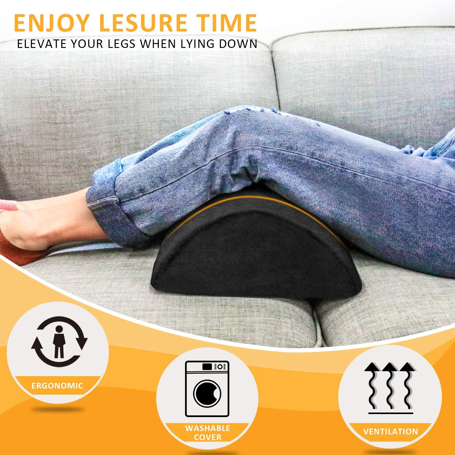 Foot Rest Under Desk Cushion, ACVCY Office Foot Rest at Work Ergonomic Footrest Pure Memory Foam with Handle Non-Slip Surface for Office, Home, Travel, Office Gift : Office Products