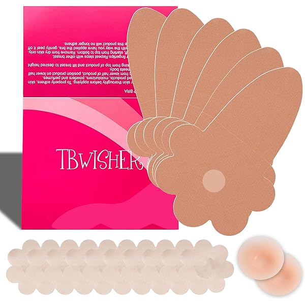 Boob Tape Kit For Women - Invisible Breast Lift Tape With Nipple Covers, Waterproof & Sweat-Proof For Backless Dresses Strapless Bra Alternative Tape Boob Tape Kit For Women - Invisible Breast Lift Tape With Nipple Covers, Waterproof & Sweat-Proof For Backless Dresses Strapless Bra Alternative Tape