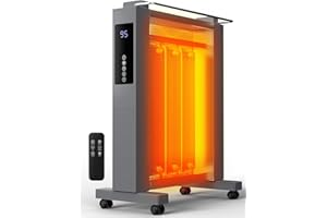 Uthfy 1500W Space Heaters for Indoor Use, 26 Inch Convection Electric Heater, 3 Sides Heating, 12H Timer, Temperature Adjustable 50-95°F, Tip-Over & Overheat Protection, Heaters for Large Room