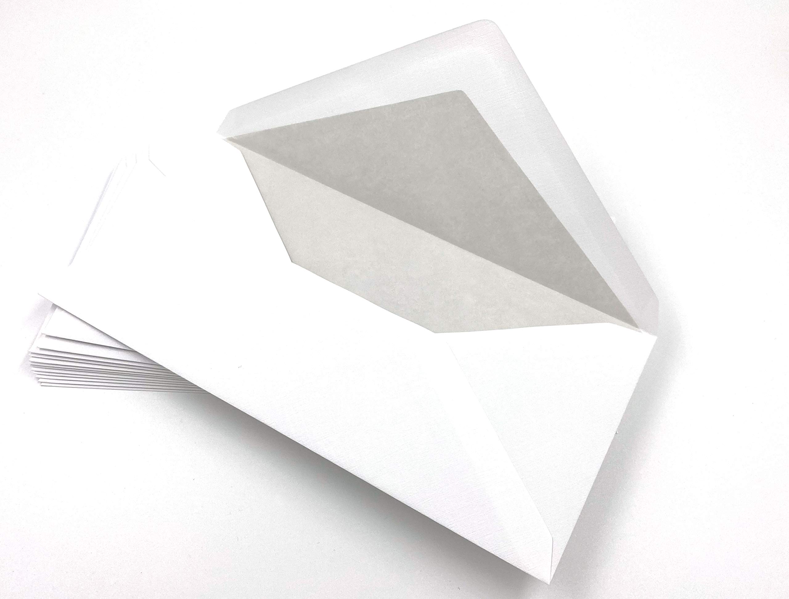 100 Linen Envelopes, 220 mm x 110 mm, with Light Silk Lining