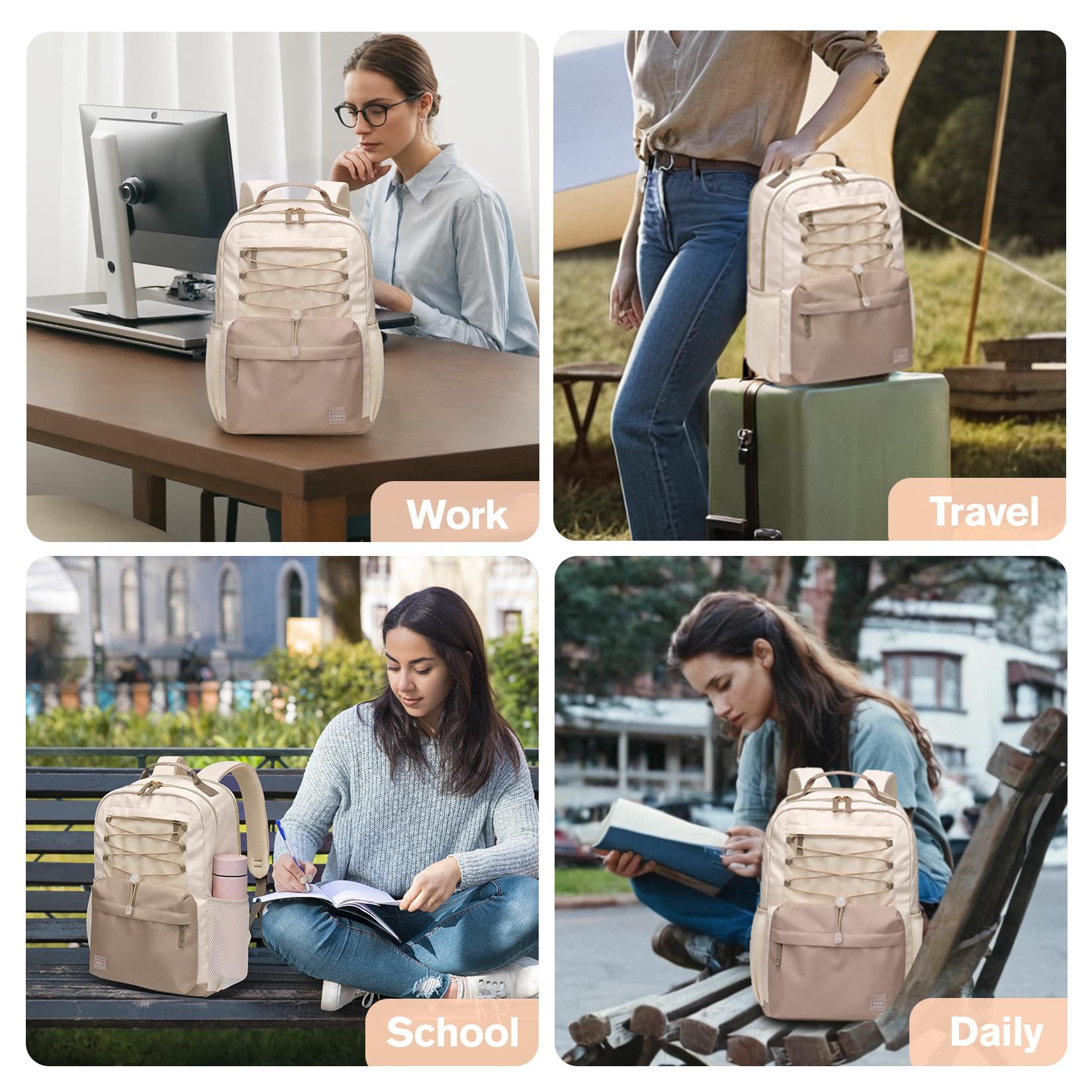 VNINE Laptop Backpack for Women College Backpacks Laptop Bookbag carry on Laptop Bag for Adult Women with Computer Bags Laptop Compartment