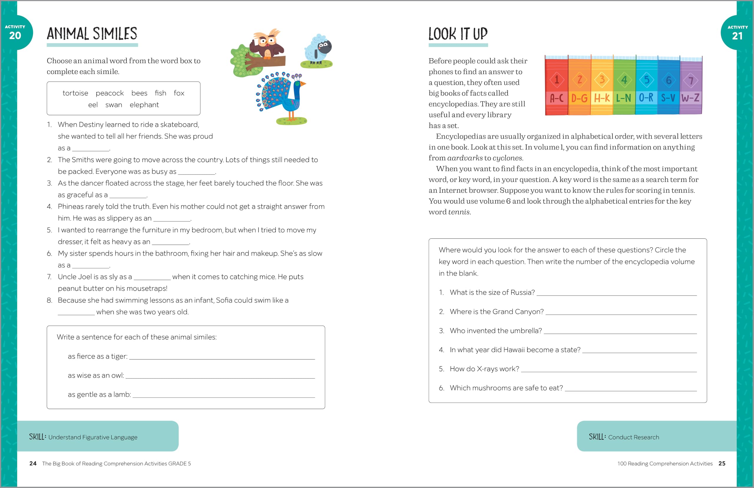 The Big Book of Reading Comprehension Activities, Grade 5: 100 Activities for After-School and Summer Reading Fun