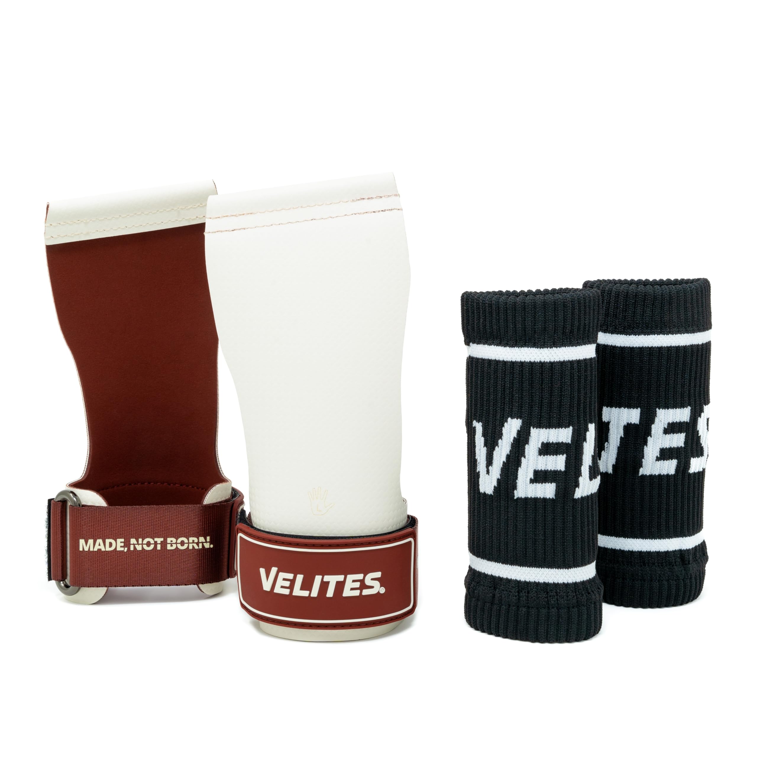 Velites I Hand Grips Quad Ultra Chalk Free I for Crosstraining or Gym Athletes I Improve Your Results and Get Your Goals I Discover Our Sizes and Colours. (White, M)