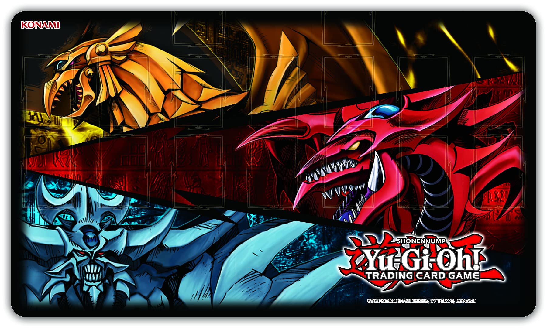 Yu-Gi-Oh! KONSORGM Slifer, Obelisk & Ra Game Mat, Multicolor,YGO-J21GM
