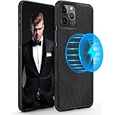 LOHASIC for iPhone 14 Pro Max Case Leather Compatible with Magsafe, Slim Business PU Non-Slip Grip Rugged Bumper Shockproof Full Body Protective Cover Phone Cases for iPhone 14 Pro Max 6.7" - Black