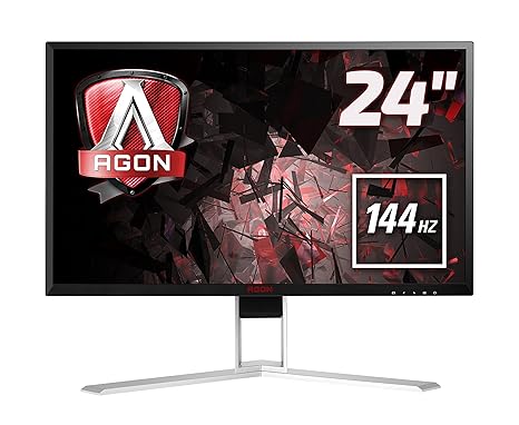 AOC Agon AG241QX 60,5 cm (23,8 Zoll) Monitor (DVI, HDMI, USB Hub, Displayport, 1ms Reaktionszeit, 144 Hz, 2560 x 1440, Free-S