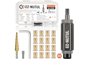 EZ-NUTUL Rivet Nut Installation Tool Set Flat Head Rivnut Threaded Insert Nut Kit SAE & Metric for Metal Heavy Duty Zinc Plated Nutsert (5/16-18(Rivet Nut Tool-25pcs))
