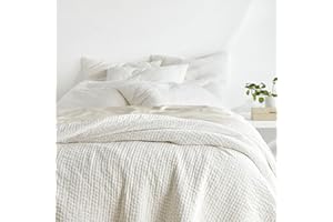 Pine Cone Hill Viola Velvet Dove White Quilt, King Size, Ivory Solid Pattern