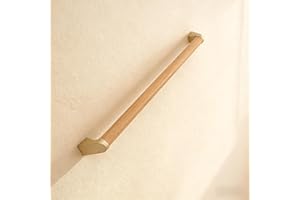 FIRMETAL 3 FT Modern Aluminum Handrail Set - ADA Compliant Indoor & Outdoor Stair Railing. 1.4" Diameter Grab Bar. Wall-Mounted with 90°Wall Return End. Ideal for Safe Grip，Rust Free(Cherry Wood Grain, 3FT)