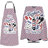 Nigmuye Custom Barber Aprons for Men Women Personalized Barber Cape for Barbershop Add Name Text Customize Hairstylist Apron