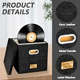 Aolawco 12-Inch Vinyl Record Storage Box Folding LP Organizer Black view 2