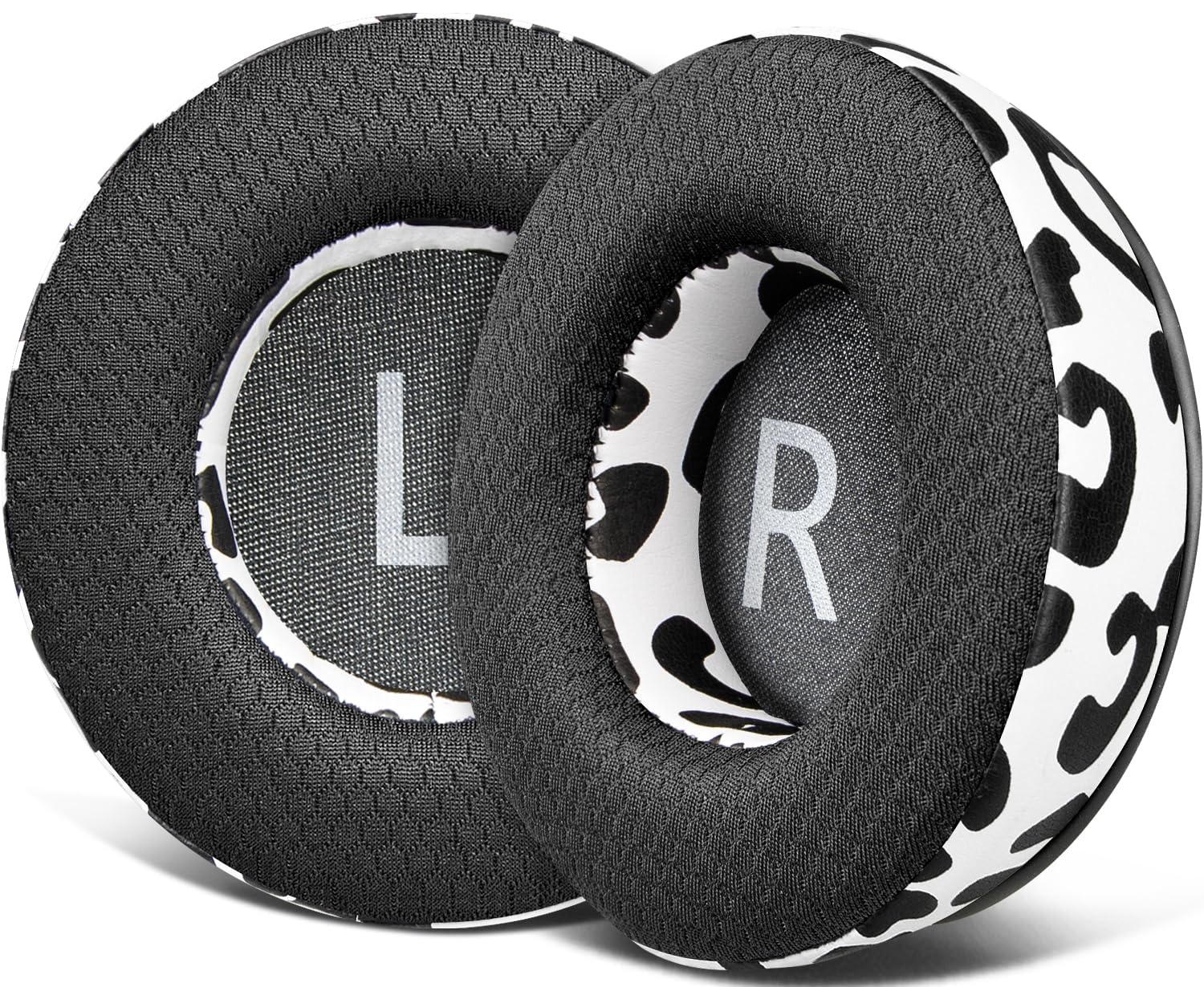 SOULWIT 90mm Mesh Fabric Earpads Replacement for AKG Pro Audio K845 K845BT K545 K540 K275 K267 K245 K182 K167 Headphones, Ear Pads Cushions with Noise Isolation Foam - Snow Leopard