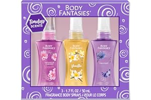 Body Fantasies Body Spray Holiday Gift Set for Her - 3 Piece Timeless Scents Sampler, Perfect for Stocking Stuffers