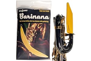 KEY LEAVES BARINANA™ Baritone Saxophone Cleaner Swab with DRIFIT wicking fabric, guided tip, and flex shaft for easy, fast cleaning of any bari saxophone