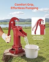 VEVOR Cast Iron Hand Pitcher Pump 25ft Lift Antique Manual Water Pump 1-1/4 NPT view 4