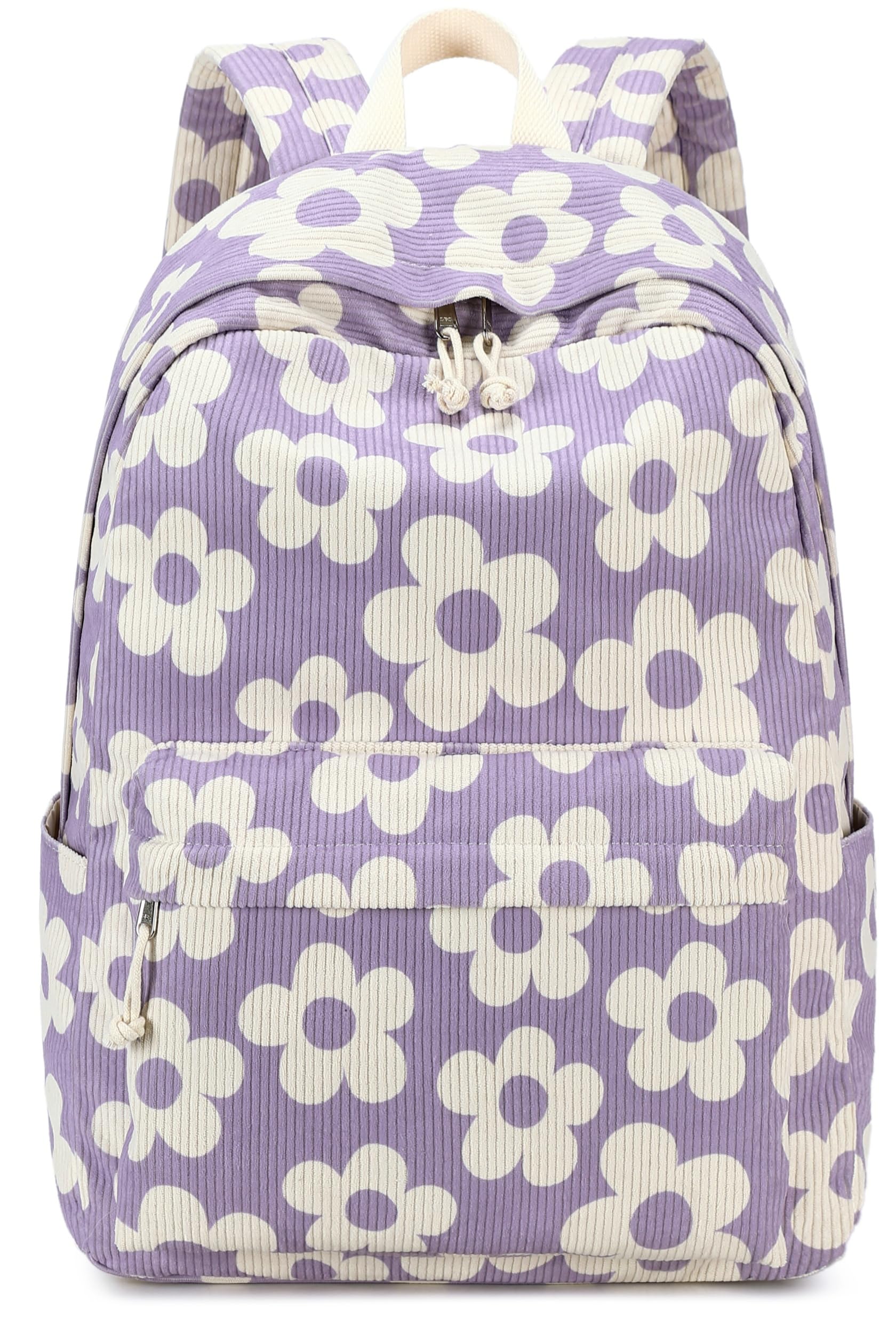 Photo 1 of (used/fair) (dirty) Bluboon Backpack for School Girls Women, Cute Corduroy Laptop Bookbag for Kids Teens, Durable Girls Lightweight Backpack