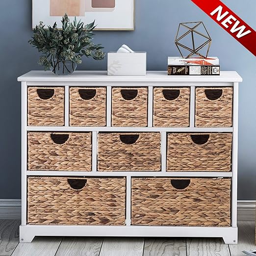 Life Carver Large Chest Of Drawers With Baskets Solid Wood Storage