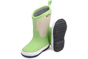 Jozniera Unisex-Child Toddler Rain Boots, Waterproof Rubber Kids Rainboot,Insulated Rubber Neoprene Rain Boots for Kids,Youth