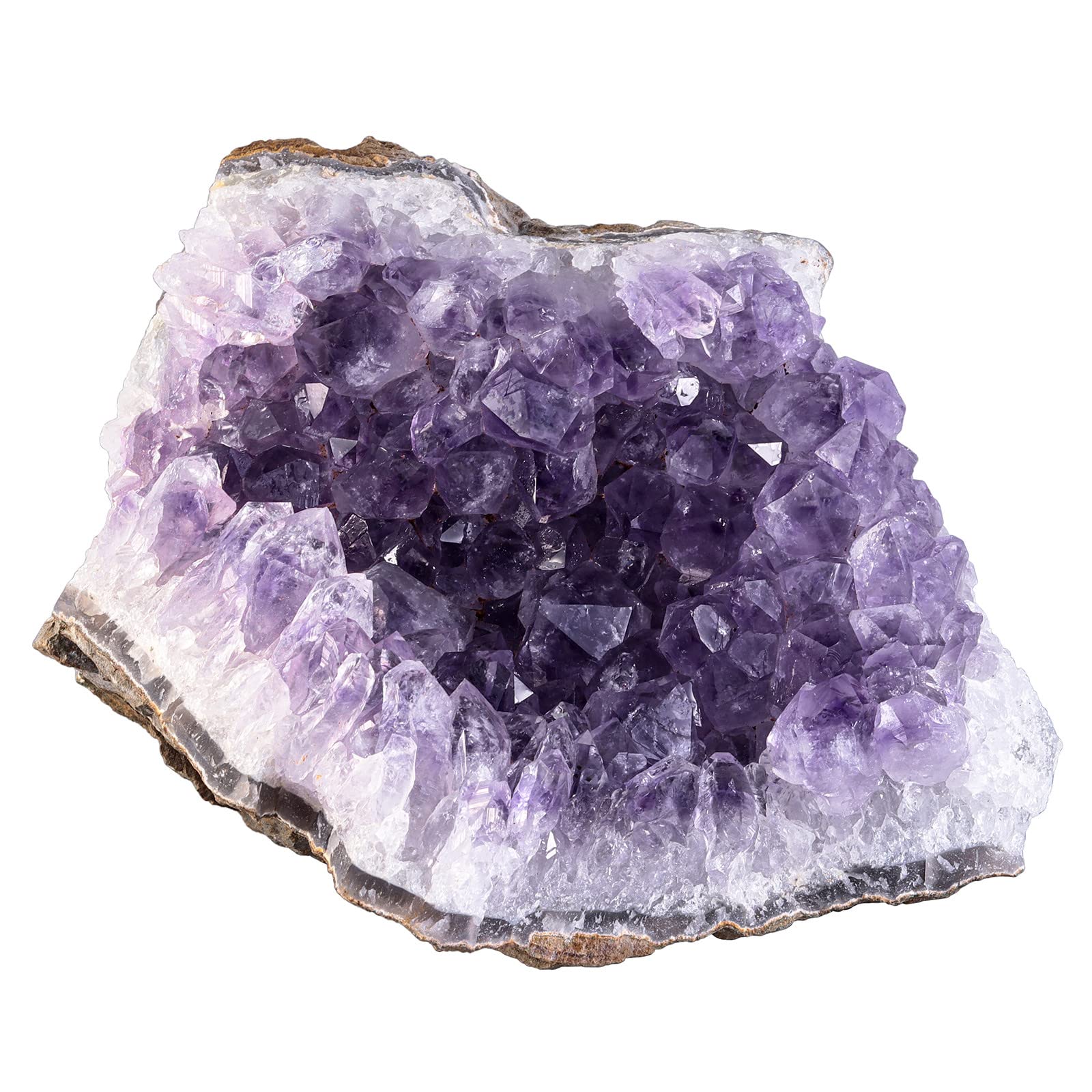 Nupuyai Natural Amethyst Crystal Quartz Cluster, Mineral Geode Druzy Specimen Stone for Reiki Healing Home Decoration (600-800g)
