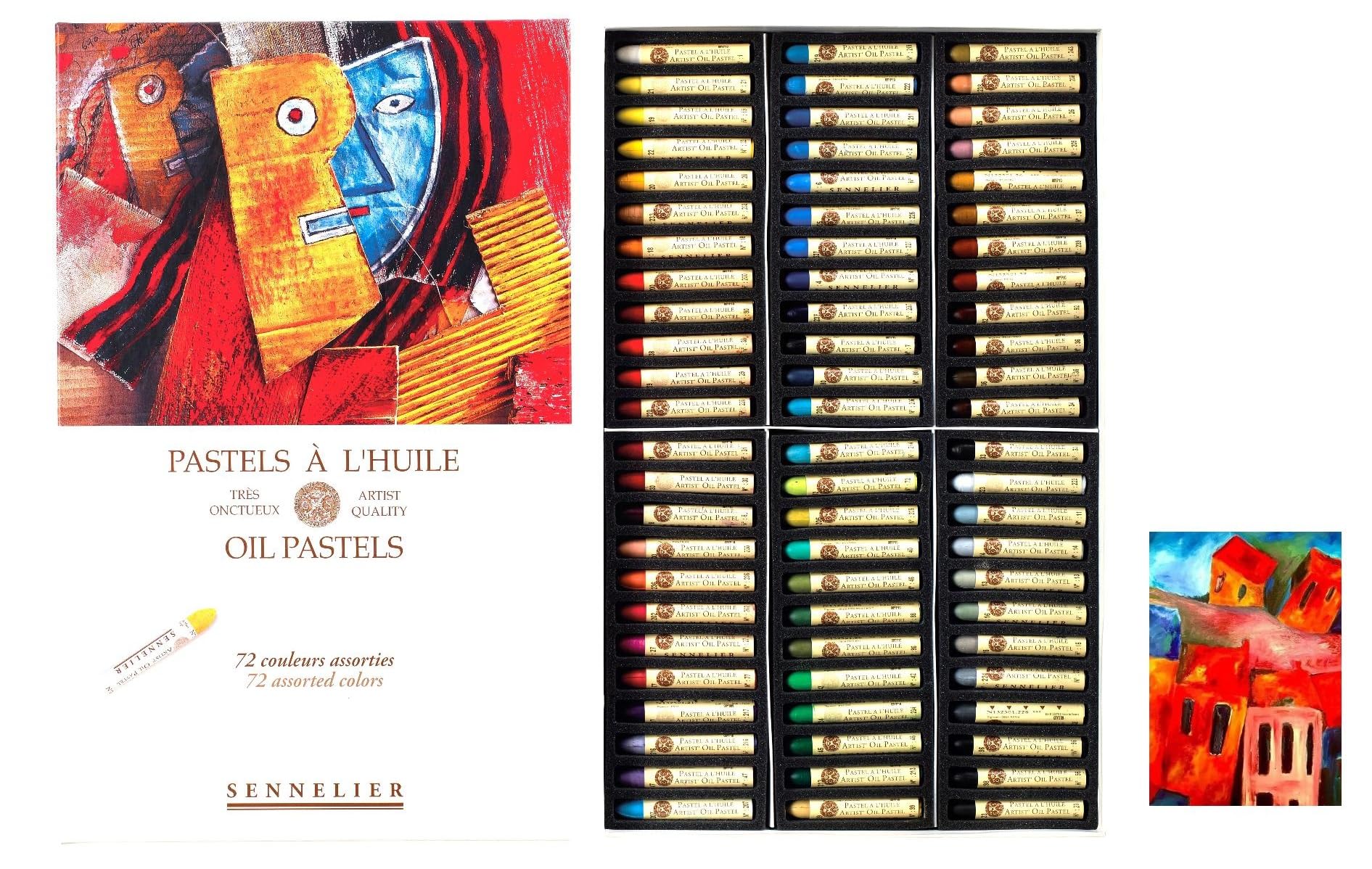 Sennelier Pastels Oil 72 Colors - Artistic Quality (France Import) Made in France,Espace Beaux Arts