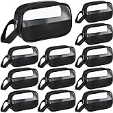 Buryeah 12 Pieces Toiletry Bags Bulk for Women Men Translucent Small Travel Makeup Pouch Portable Waterproof Organizer Set for Accessories Toiletries Gifts for Wedding(Black)