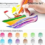 Shuttle Art 408 Pack Colouring Pencils Bulk 12 Colours with 20 Sharpeners view 5