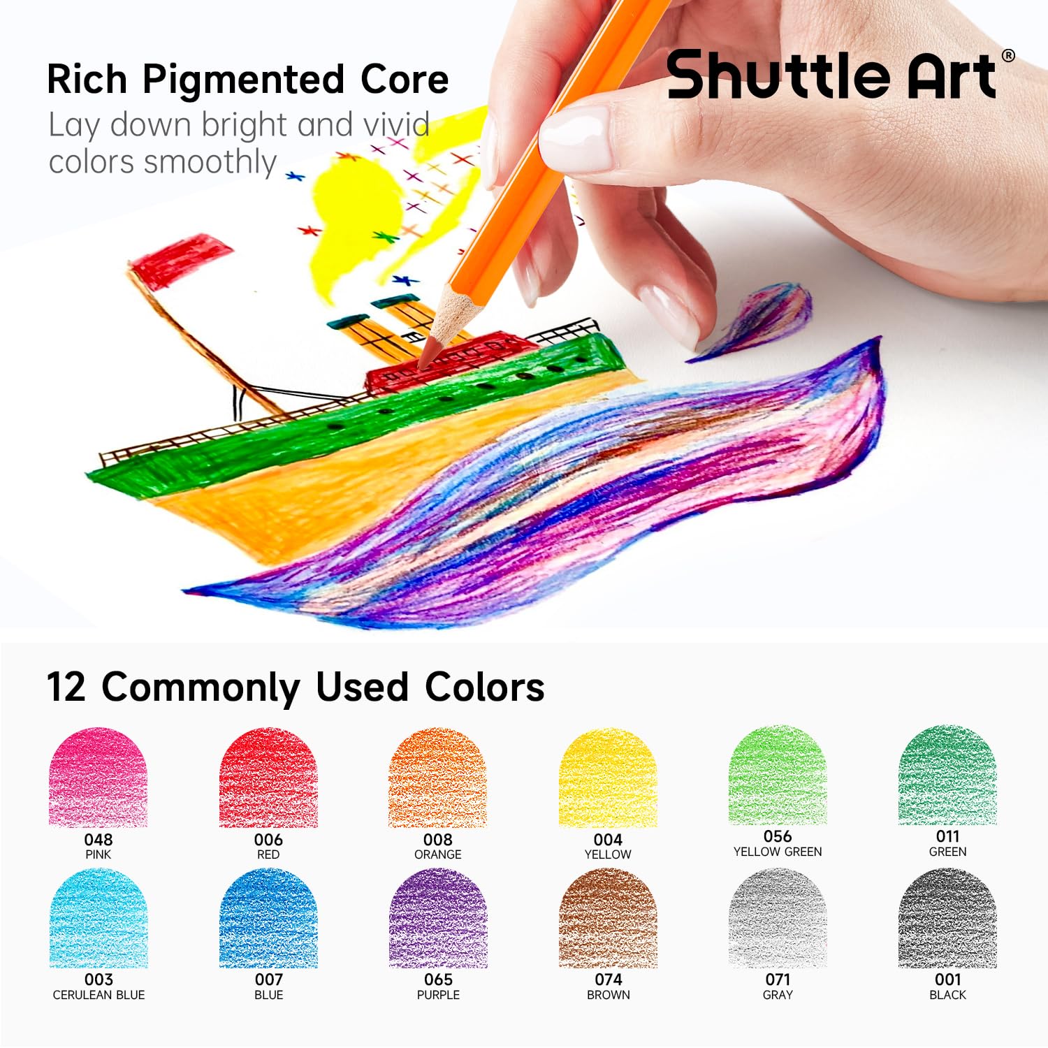 Shuttle Art Colored Pencils Bulk, 408 Pack Coloring Pencil Set Plus 20 Sharpeners, 12 Assorted Colors, Classroom Pack School Supplies