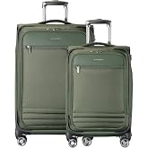 Ricardo Beverly Hills Softside 2 Piece: 20 Carry-On &amp; 24 Medium Checked, Lightweight Expandable Luggage Set, Spinner Wheels, TSA Lock, Telescopic Handle, Eco-Friendly Material, Ashbury Series, Pine
