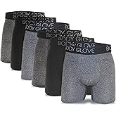 Twist Body Glove Men's Boxer Briefs 6-Pack Micro Modal, Contoured Shape, Soft & Breathable, Comfort Fit Underwear