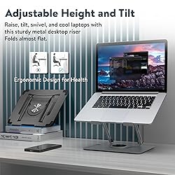 Swivel Laptop Stand for Desk, Adjustable Laptop
