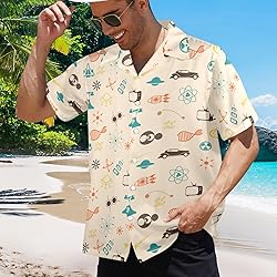 HUGLAZY 1950s Atomic Shirts Retro Space Shirts for