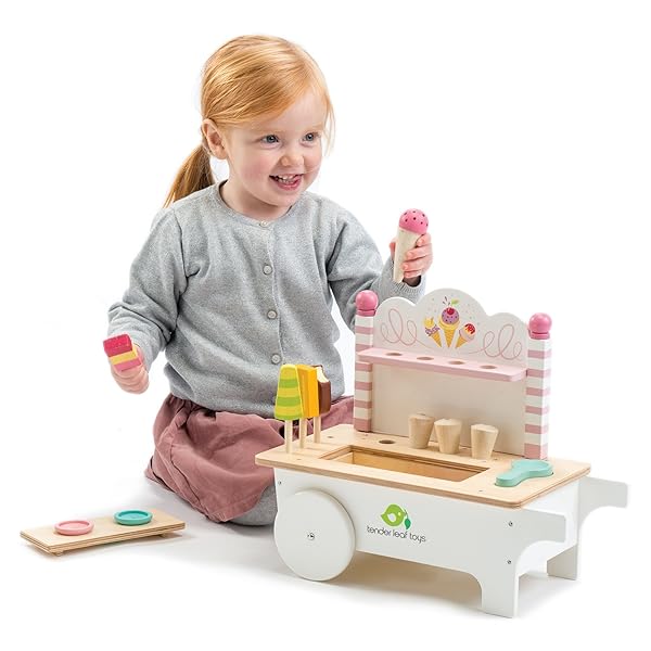 15 PC ICE CREAM CART – INCLUDES ICE CREAM CONES, POPSICLES, SCOOPER AND CART – MADE WITH PREMIUM MATERIALS AND CRAFTSMANSHIP – ENCOURAGE ROLE PLAY AND DEVELOPS SOCIAL SKILLS – FOR CHILDREN 3+
