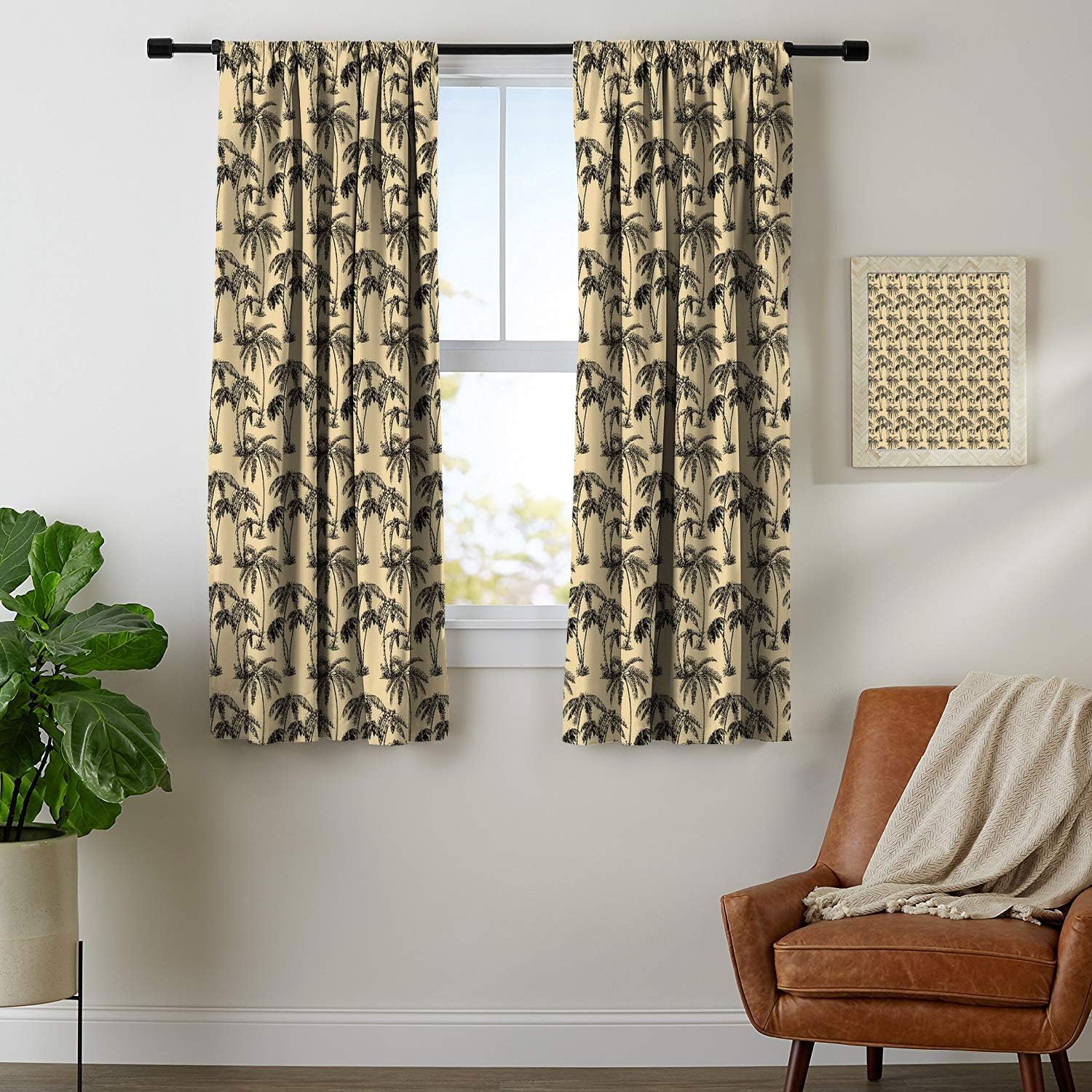 Wear Pole Curtains Window Decoration Curtain TropicalPalmTreesHawaiianExotic