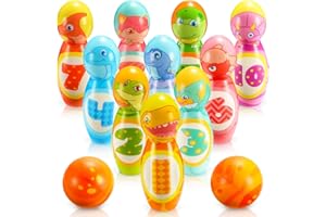 HCHILDHOOD Toys for 1-8 Year Olds Boys Girls,Kids Bowling Set for Kids 1-5 Indoor Outdoor Games Playset for Toddlers With 10 Foam Pins & 2 Balls Playset,Birthday Party Games Gifts for 1-8 Year Old Boys Girls